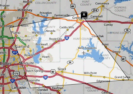 map of free mobile service area for Auto Glass by Jerry in Rockwall Texas.